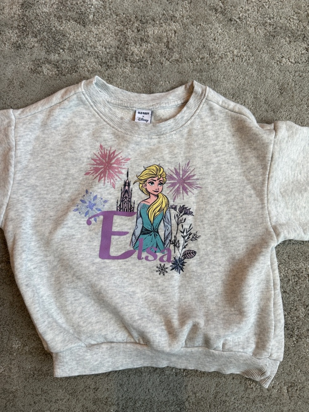 OLD NAVY X DISNEY Elsa Crewneck Sweatshirt - Heather Gray